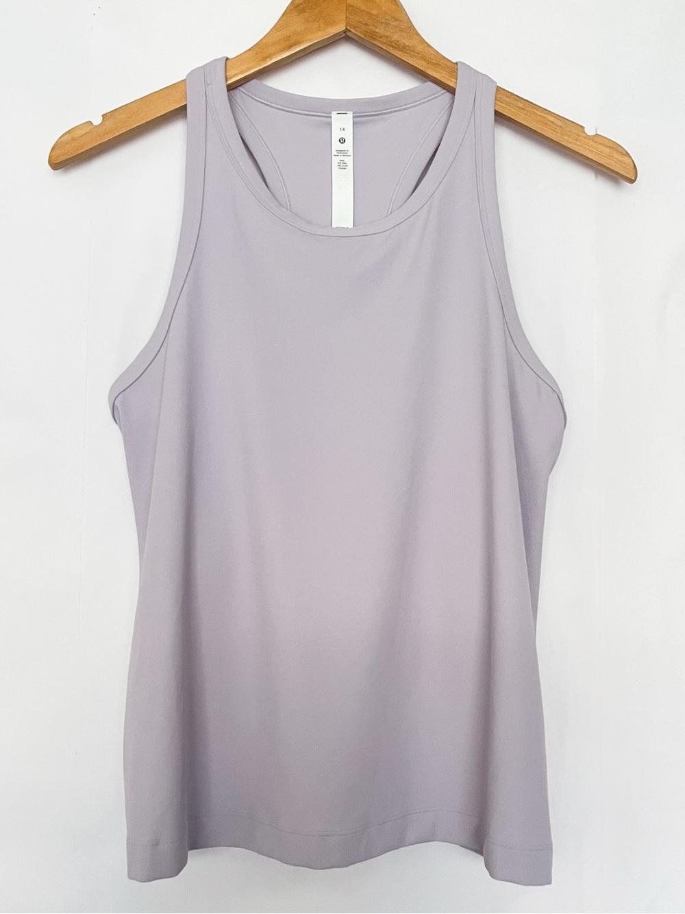 Lululemon Align Waist Length Racerback Tank Top Lilac Smoke W1DSPS Size 14